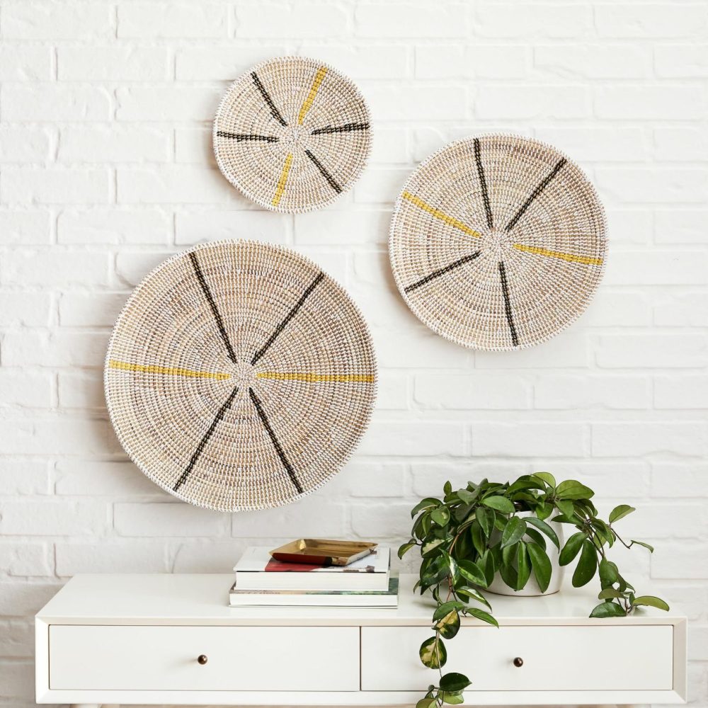 Baskets & Hampers |  Graphic Millet Wall Baskets – Set Of 3 Baskets & Hampers Baskets & Hampers