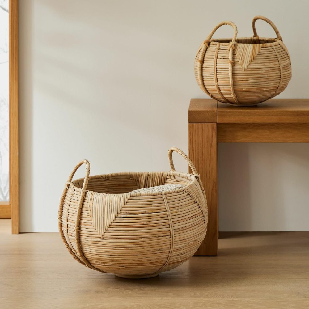 Baskets & Hampers |  Maya Rattan Nesting Baskets – Set Of 2 Baskets & Hampers Baskets & Hampers