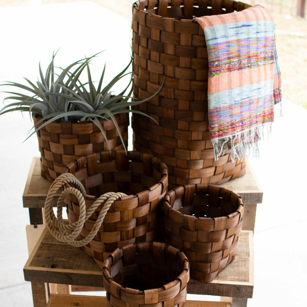 Baskets & Hampers |  Round Chipwood Nesting Baskets (Set Of 5) Baskets & Hampers Baskets & Hampers