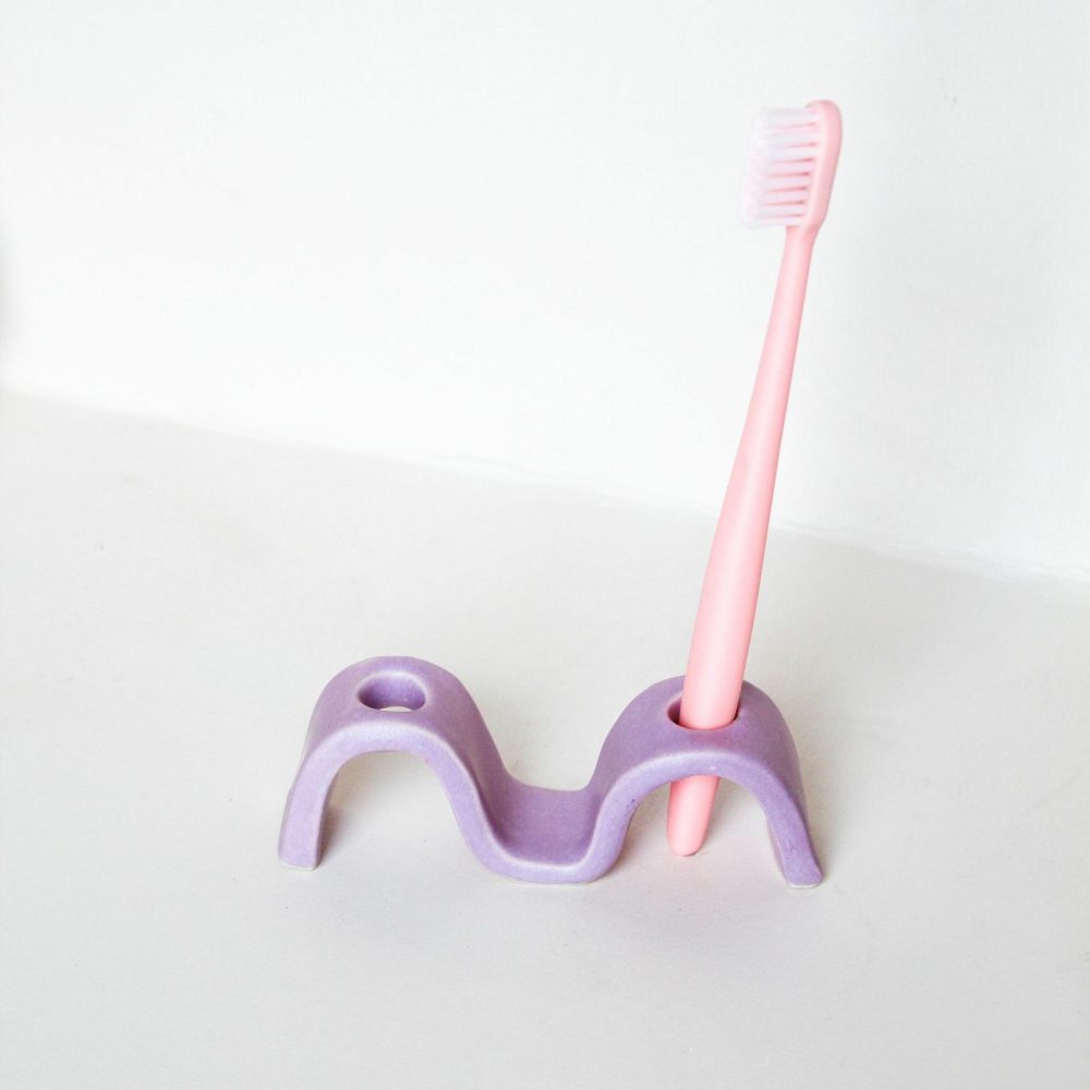 Bathroom Accessories |  Keraclay Lilac Toothbrush Holder Bathroom Accessories Bathroom Accessories