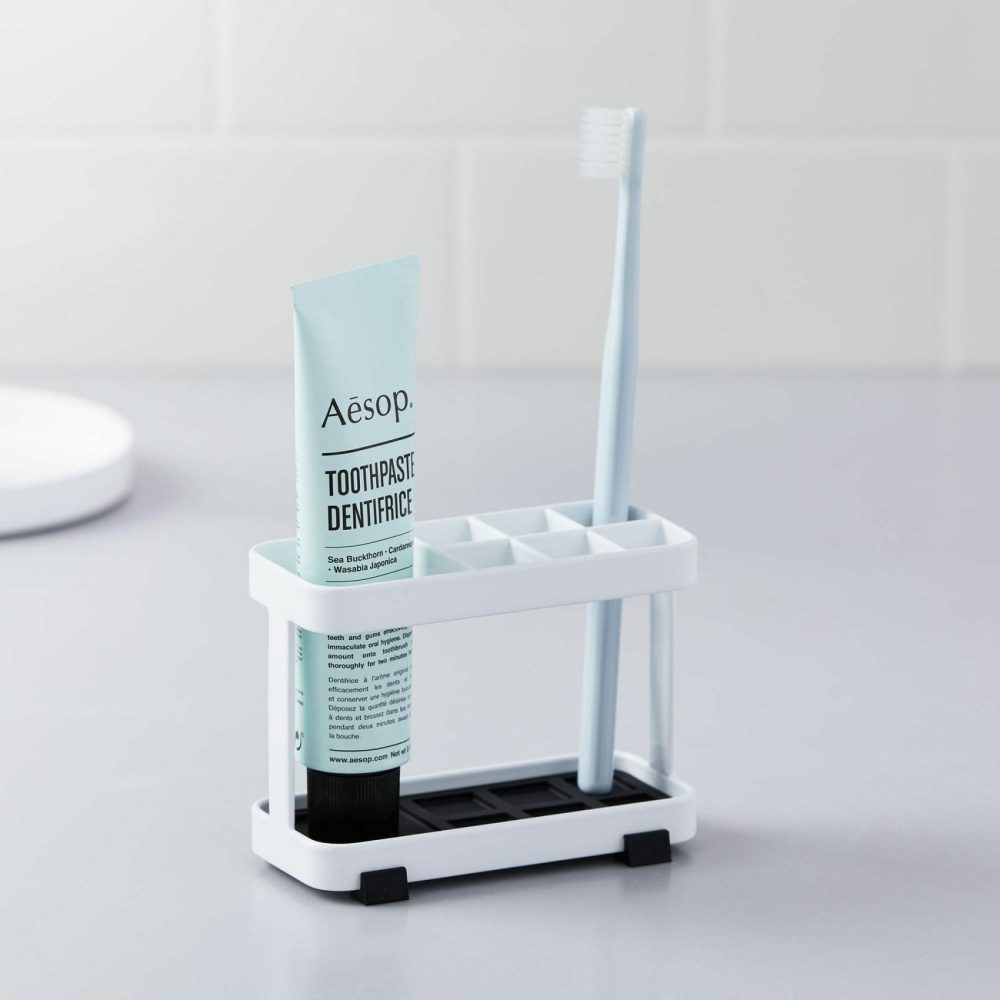 Bathroom Accessories |  Yamazaki Toothbrush Stand White Bathroom Accessories Bathroom Accessories