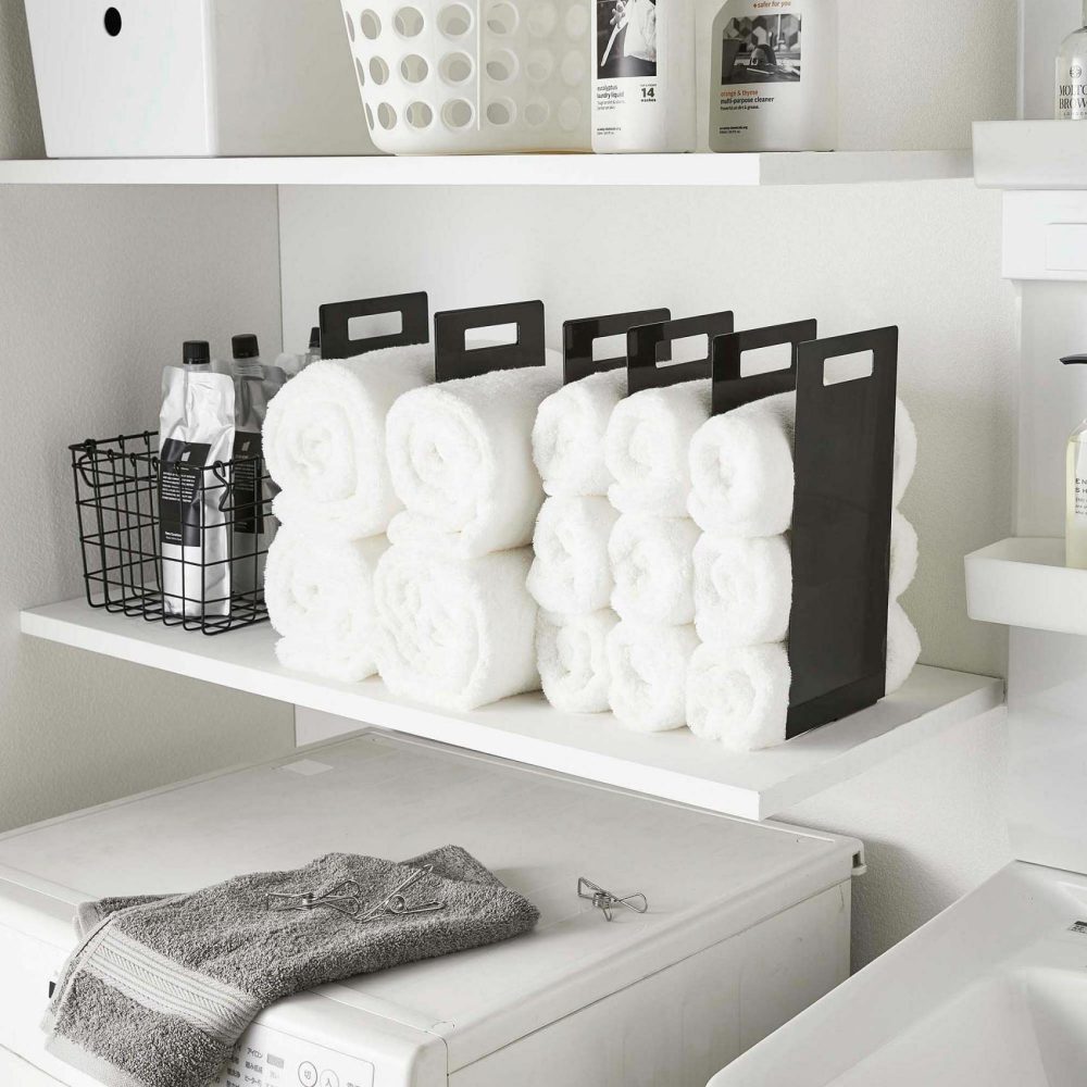 Bathroom Accessories |  Yamazaki Tower Interlocking Towel Organizer White Bathroom Accessories Bathroom Accessories