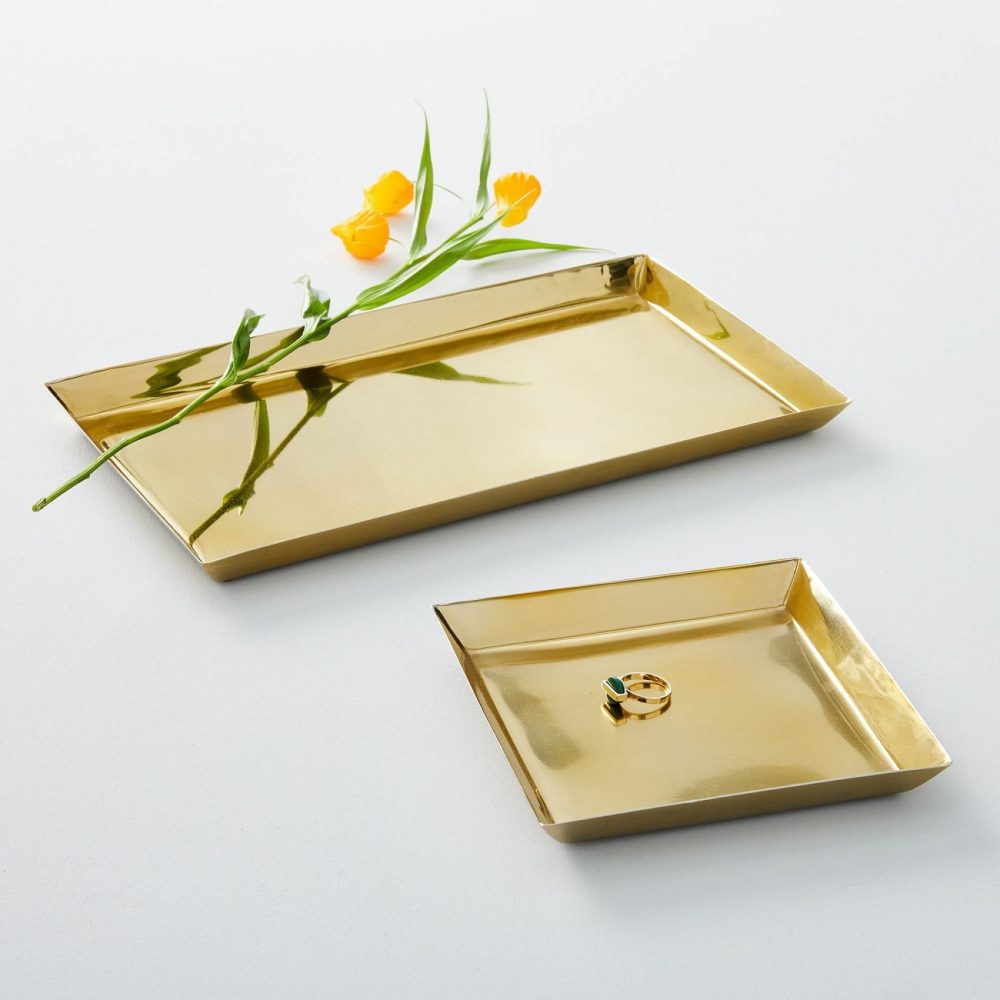 Decorative Trays & Bowls |  Foundations Polished Brass Metal Trays Decorative Trays & Bowls Decorative Trays & Bowls