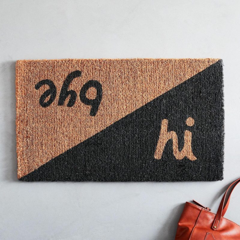 Doormats |  Hi Bye Doormat Charcoal Doormats Charcoal