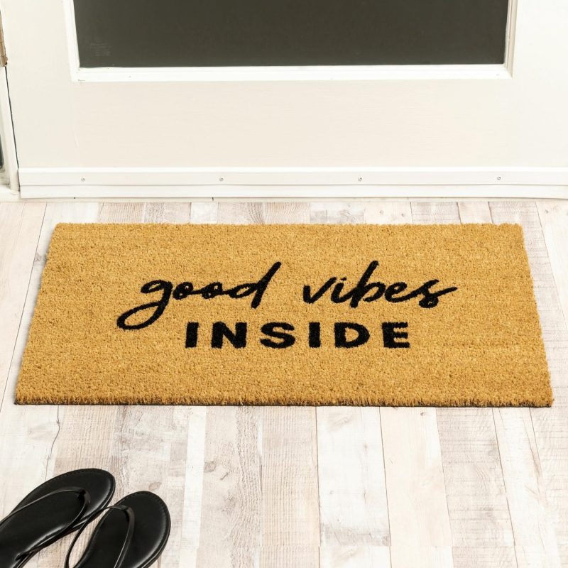 Doormats |  Nickel Designs Hand-Painted Doormat – Good Vibes Doormats Doormats