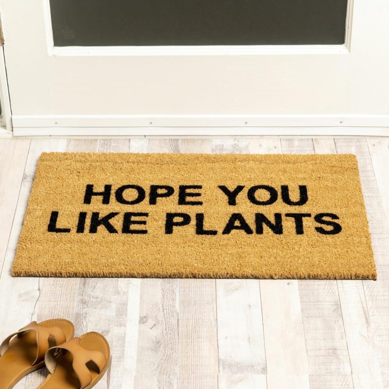 Doormats |  Nickel Designs Hand-Painted Doormat – Hope You Like Plants Doormats Doormats