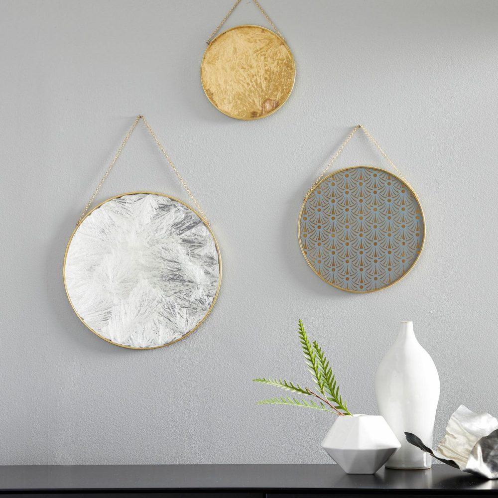 Fabric Art & Wall Hangings |  Gilded Pendant Antique Brass Dimensional Wall Art Art Art Pairs & Sets