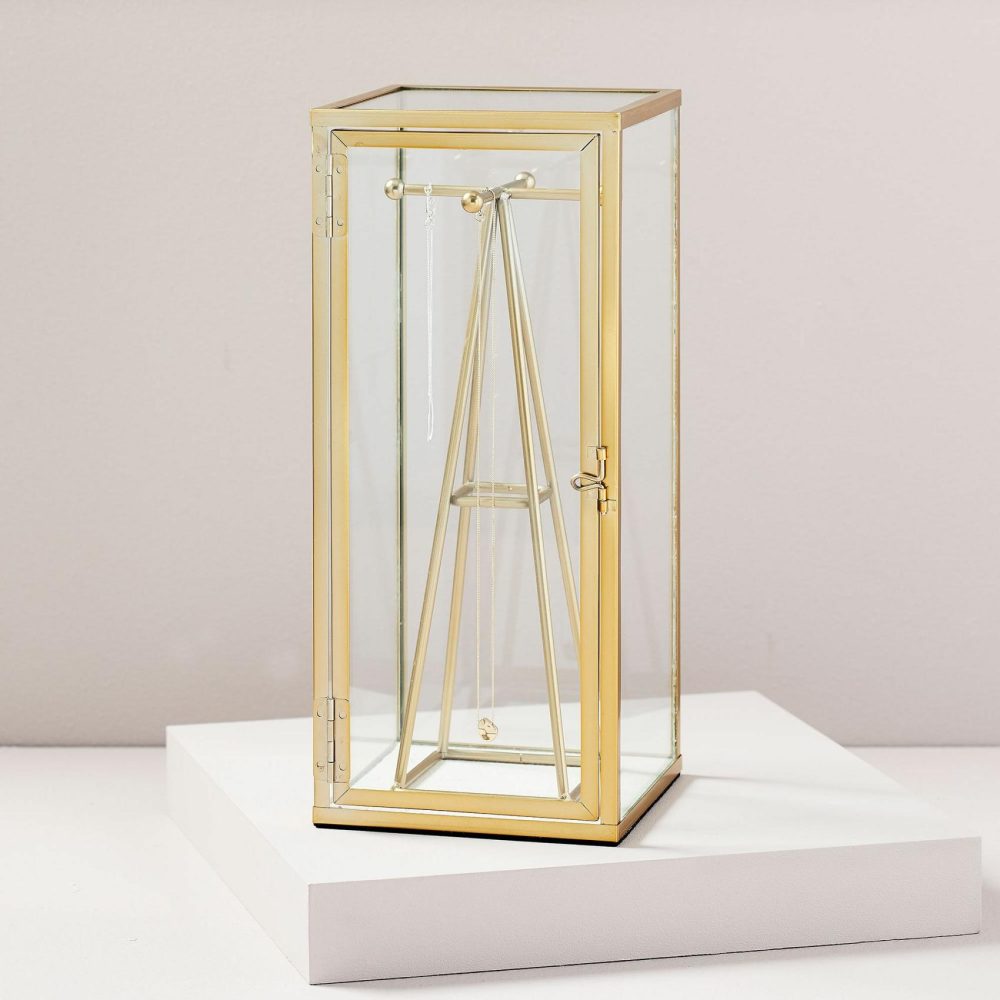 Jewelry Storage |  Terrace Brass & Glass Jewelry Stand Jewelry Storage Jewelry Storage