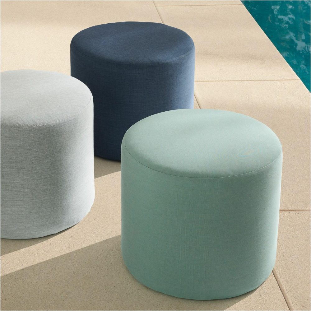 Outdoor Pillows |  Indoor/Outdoor Canvas Round Pouf Outdoor Pillows Outdoor Pillows