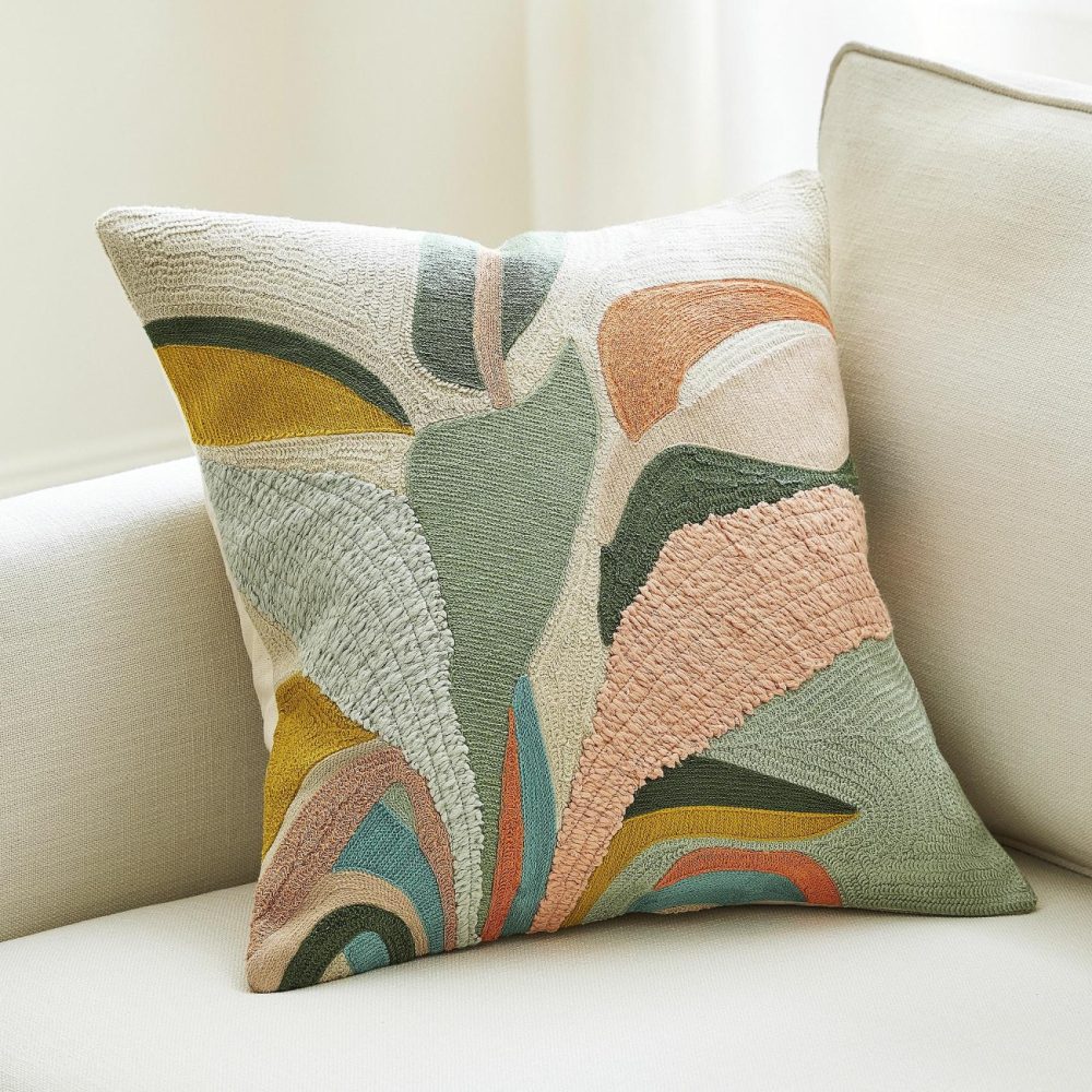 Pillows |  Botanical Crewel Pillow Cover Pillows Pillows