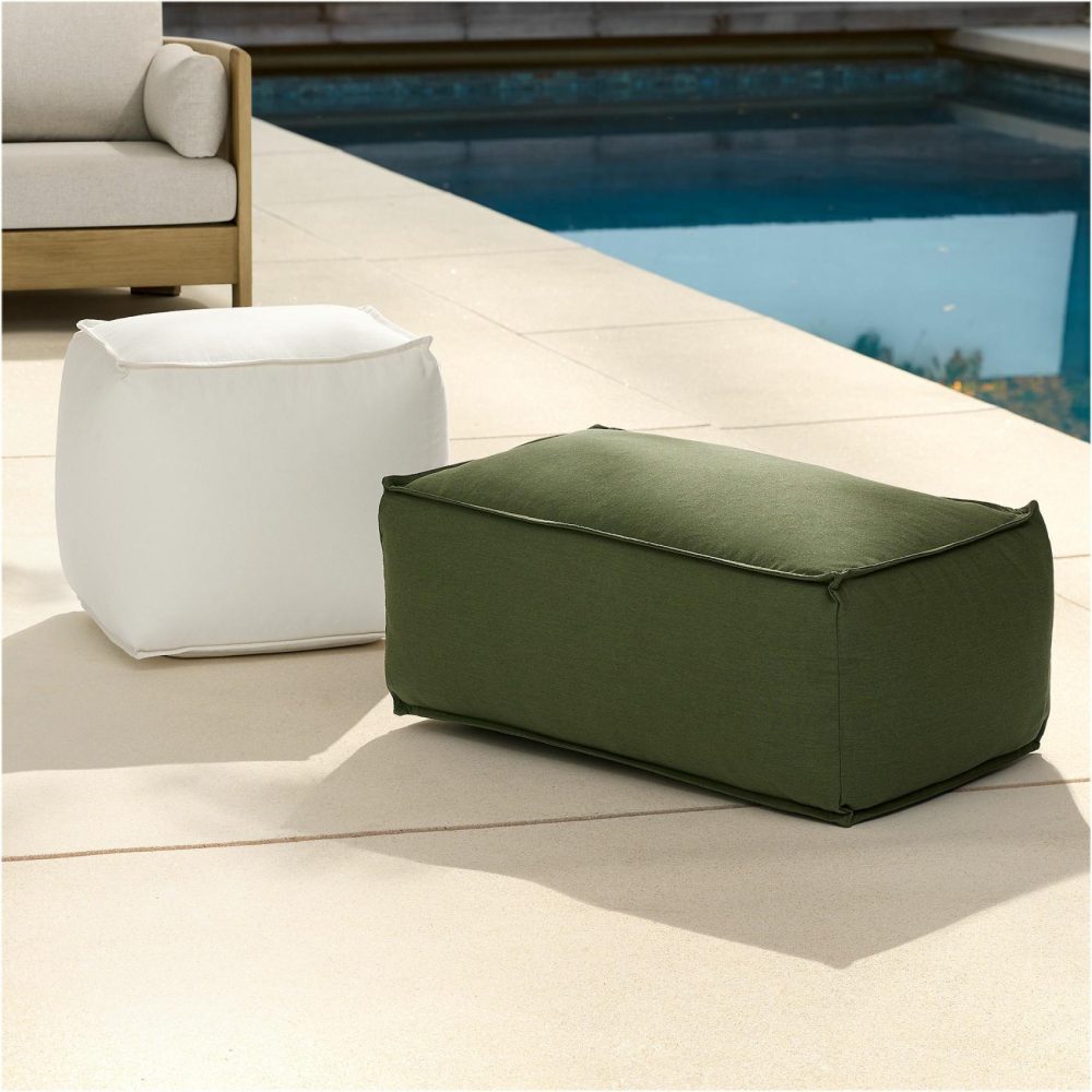 Pillows |  Indoor/Outdoor Canvas Pouf Natural Outdoor Pillows Natural