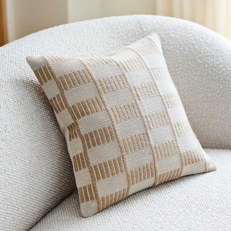 Pillows |  Woven Checker Jute Pillow Cover Pillows Pillows