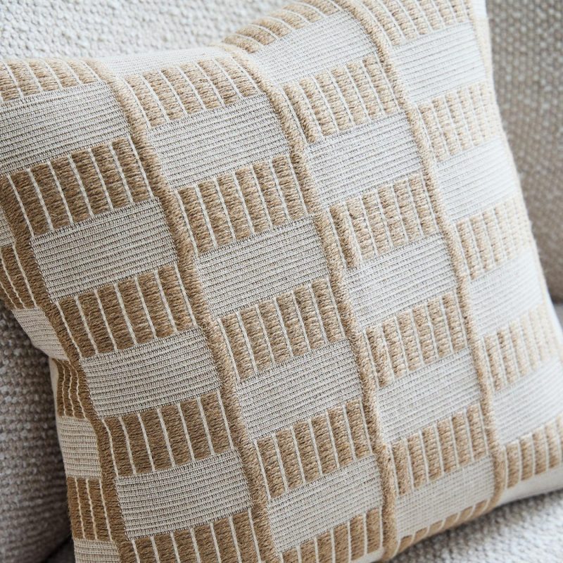 Pillows |  Woven Checker Jute Pillow Cover Pillows Pillows