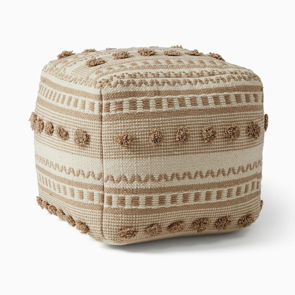 Poufs & Floor Pillows |  Pom Pom Stripe Pouf Pillows, Throws & Poufs Poufs & Floor Pillows