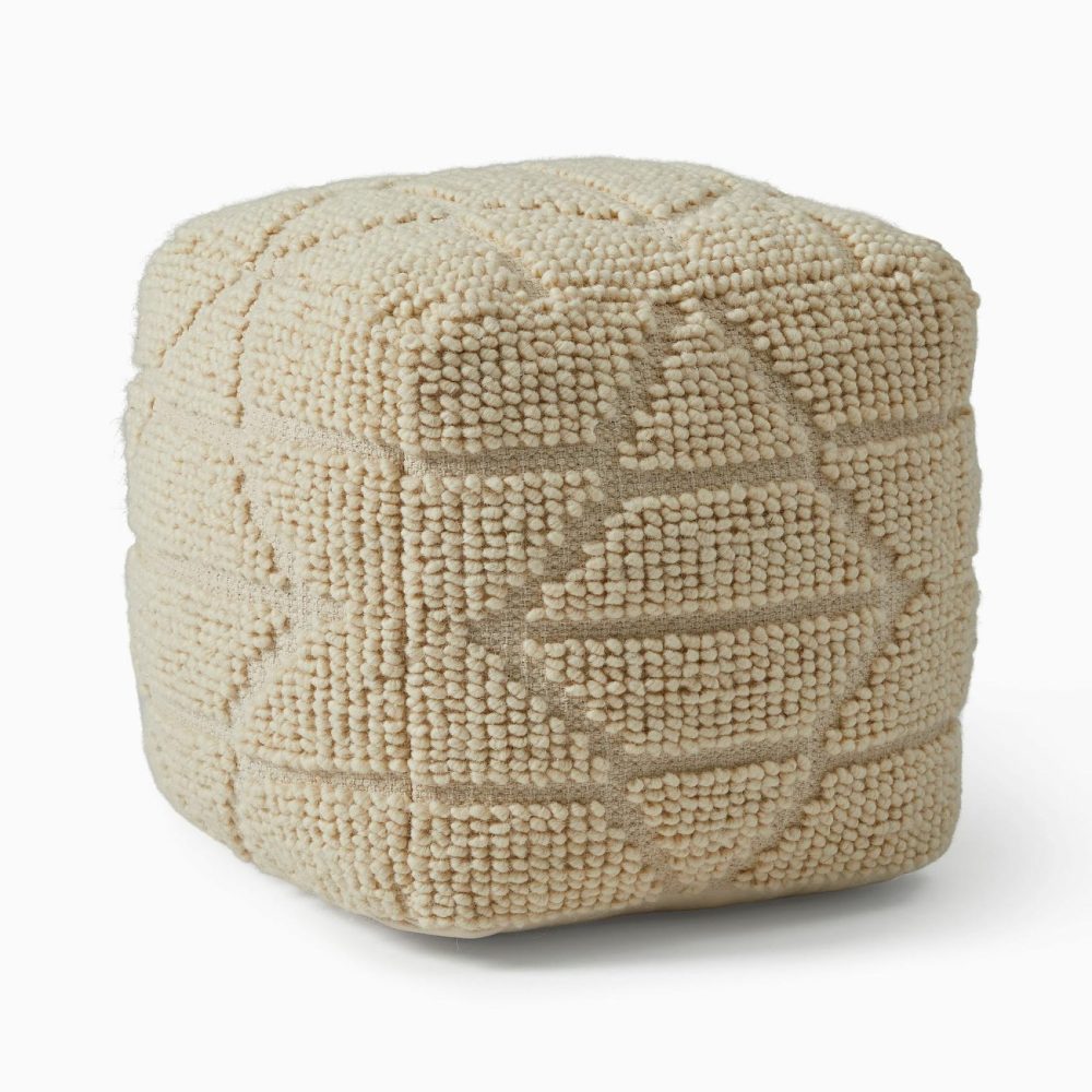 Poufs & Floor Pillows |  Textured Woven Geo Pouf Pillows, Throws & Poufs Poufs & Floor Pillows