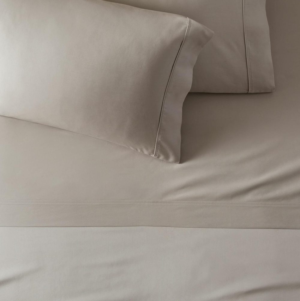 Sheet Sets & Pillowcases |  600-Thread-Count Organic Cotton Sateen Wide Hem Sheet Set White Bedding Sheet Sets & Pillowcases