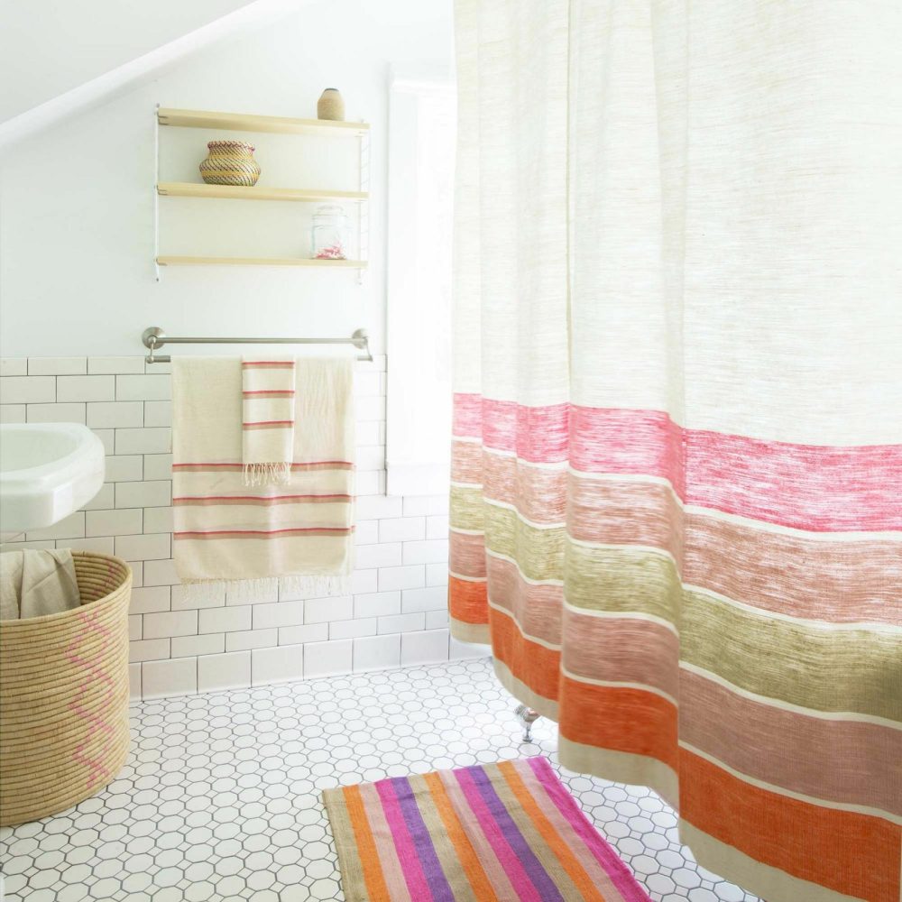 Shower Curtains |  Bolé Road Textiles Shower Curtain Cerise Bath Linens Cerise