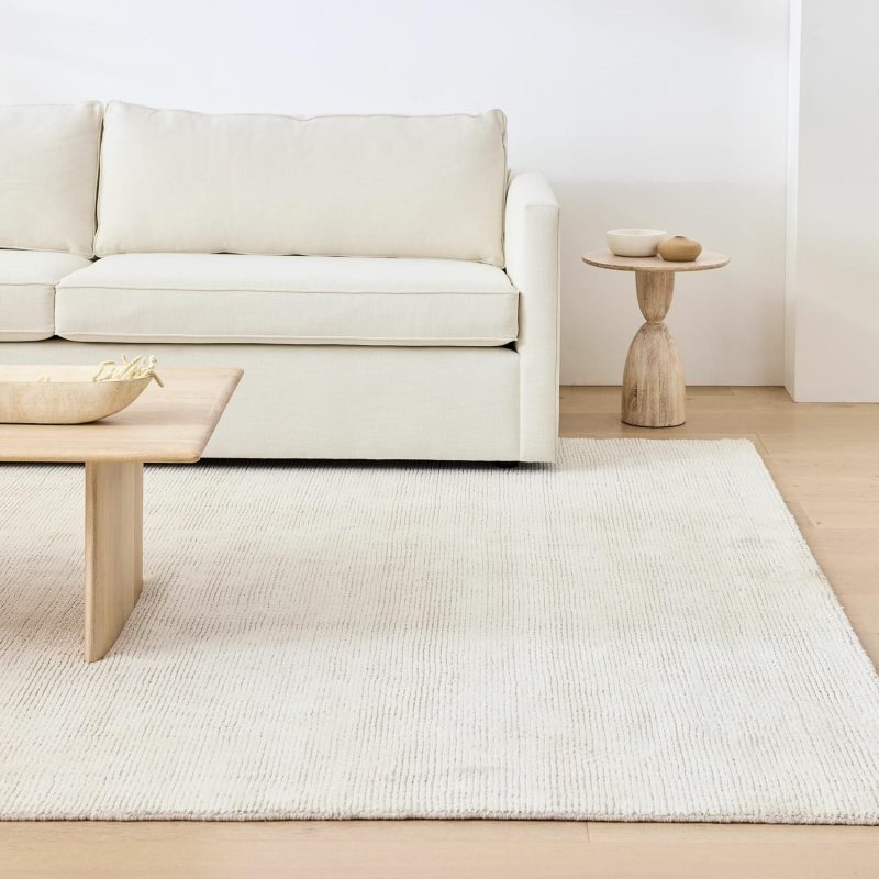 Solid Rugs |  Grooves Easy Care Rug Alabaster Rugs Alabaster