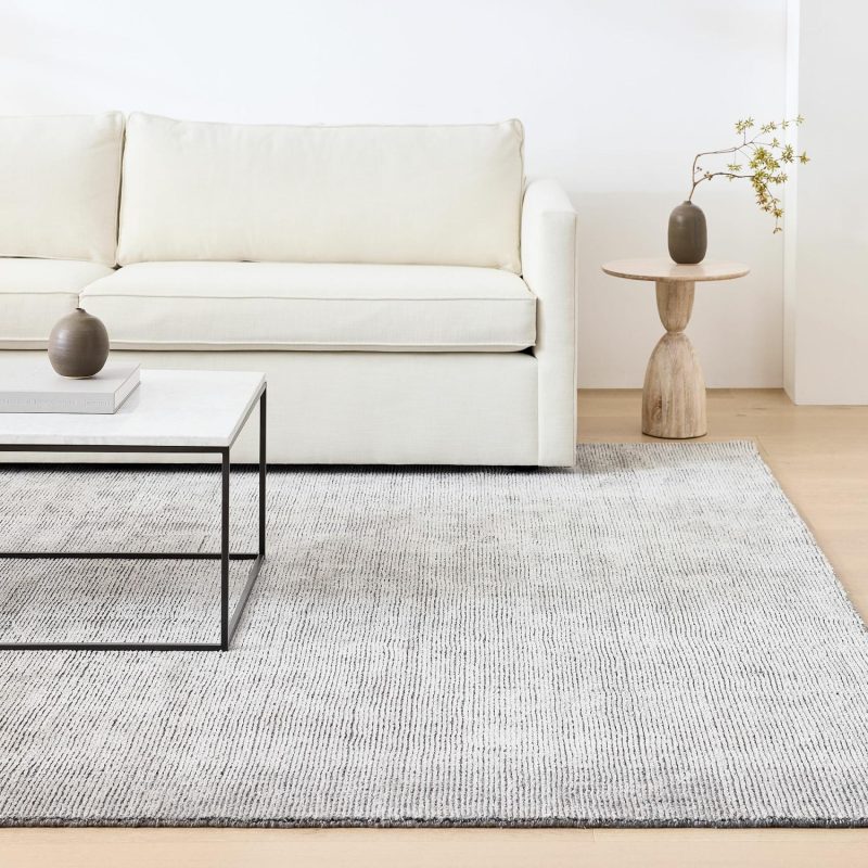 Solid Rugs |  Grooves Easy Care Rug Alabaster Rugs Alabaster