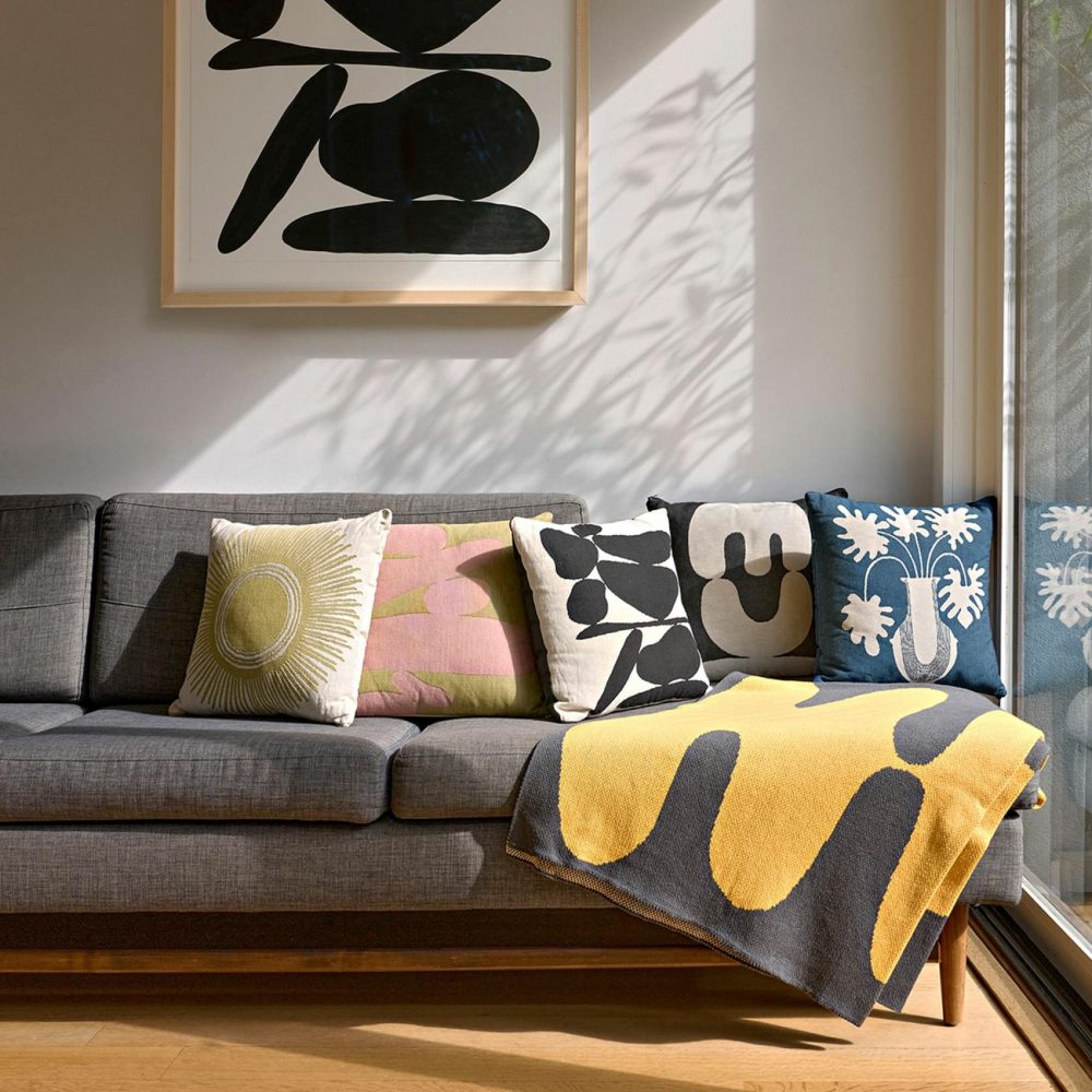 Throws |  Claudia Pearson Ebb & Flow Cotton Blanket Pillows, Throws & Poufs Throws