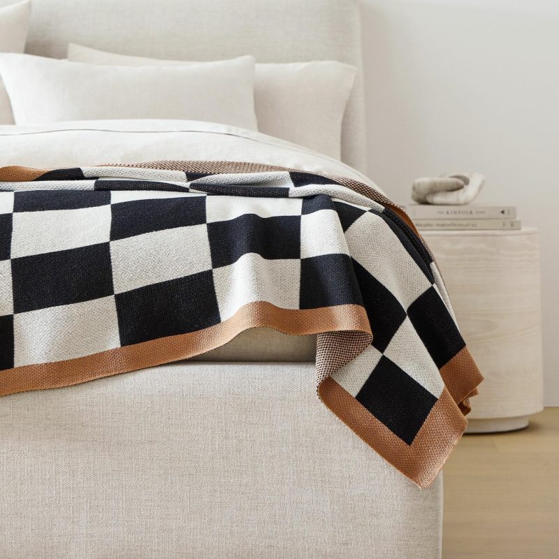 Throws |  Krista Marie Young River Knit Blanket Peach Pillows, Throws & Poufs Peach