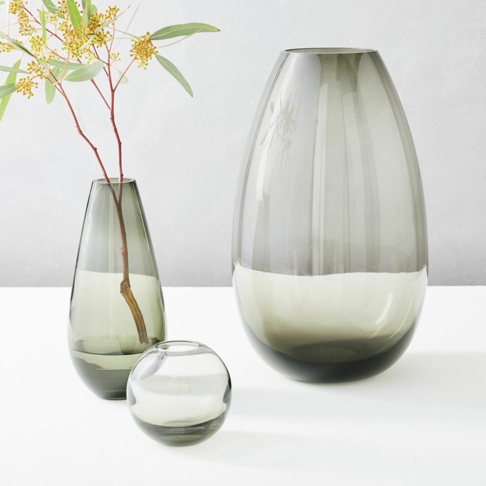 Vases |  Foundations Smoke Glass Vases Room Decor Vases