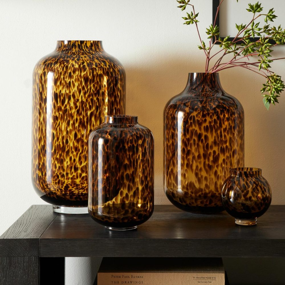 Vases |  Mari Glass Vases – Tortoise Room Decor Vases