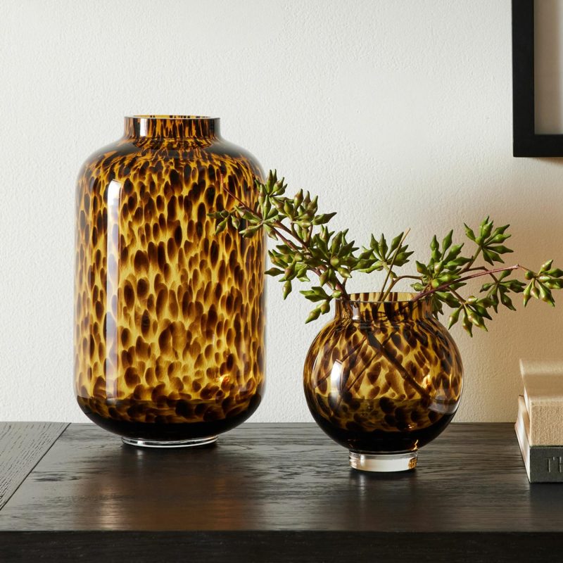 Vases |  Mari Glass Vases – Tortoise Room Decor Vases