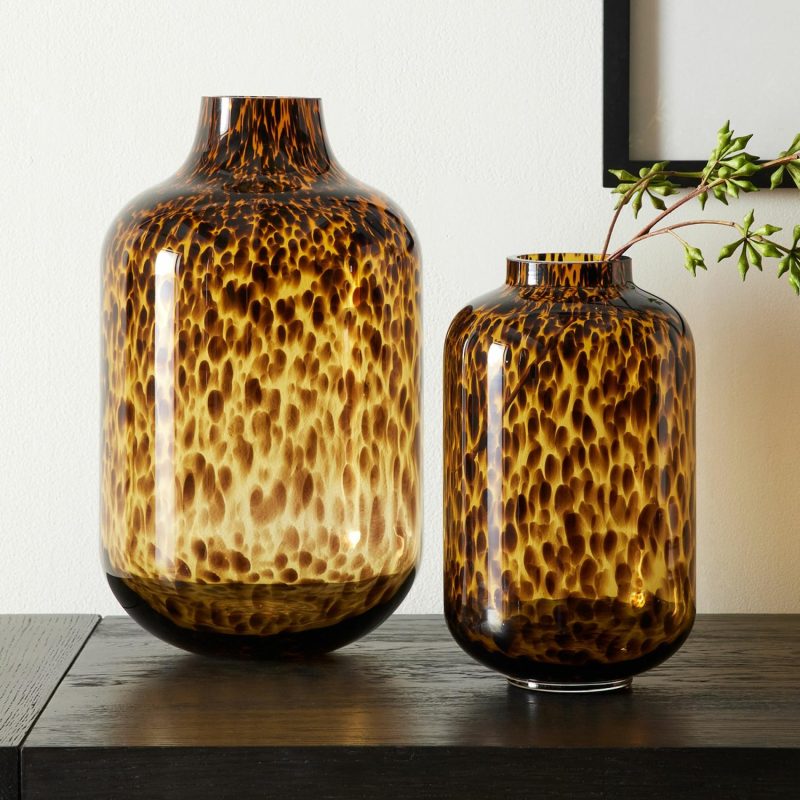 Vases |  Mari Glass Vases – Tortoise Room Decor Vases