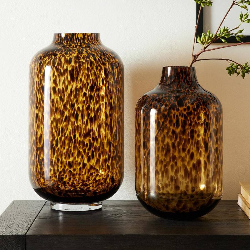 Vases |  Mari Glass Vases – Tortoise Room Decor Vases