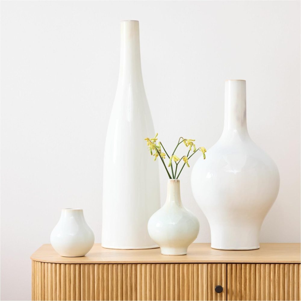 Vases |  Reactive Glaze White Ceramic Vases Room Decor Vases