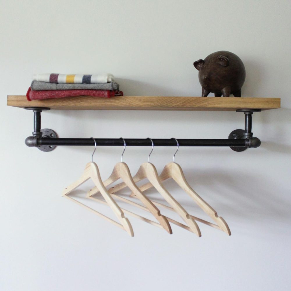 Wall Organization & Hooks |  Monroe Trades Wood Shelf W/ Hanging Bar Shelves & Display Ledges Shelves & Display Ledges