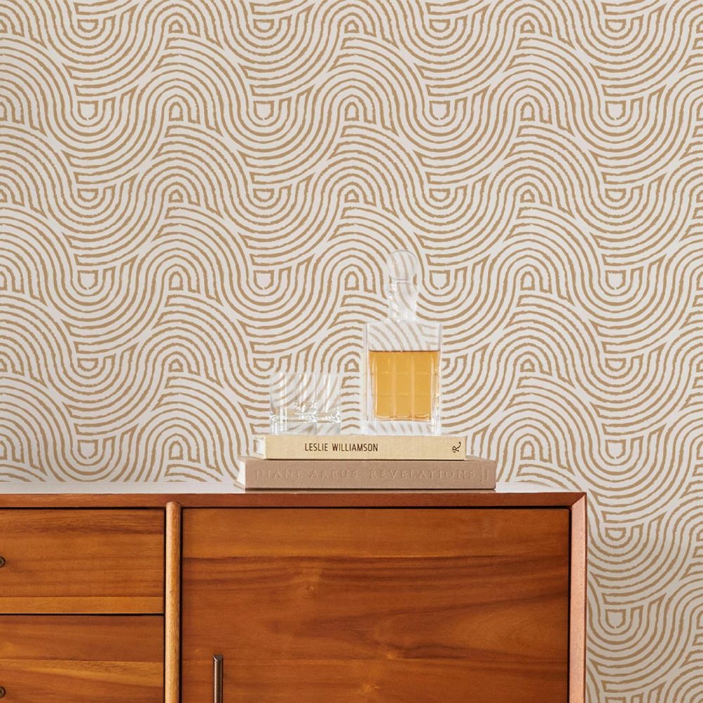 Wallpaper & Paneling |  Continuous Swirls Wallpaper Wall Organization & Decor Wallpaper & Paneling