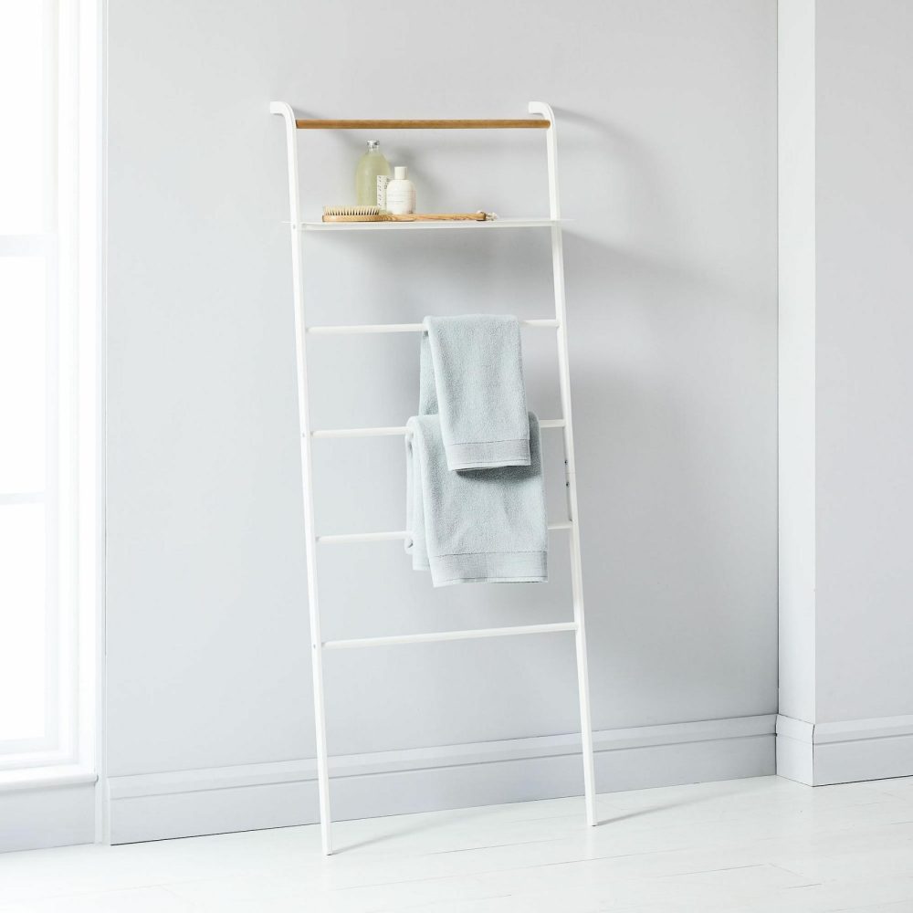 Bathroom Accessories |  Yamazaki Leaning Clothes + Towel Rack With Shelf Bathroom Accessories Bathroom Accessories