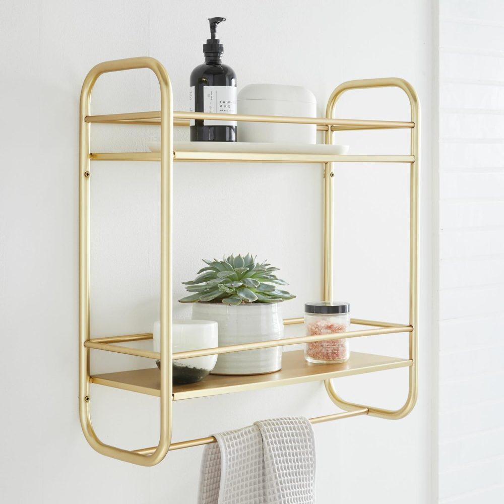 Wall Shelves |  Deco Curve Metal Wall Shelves Bathroom Organization Wall Shelves