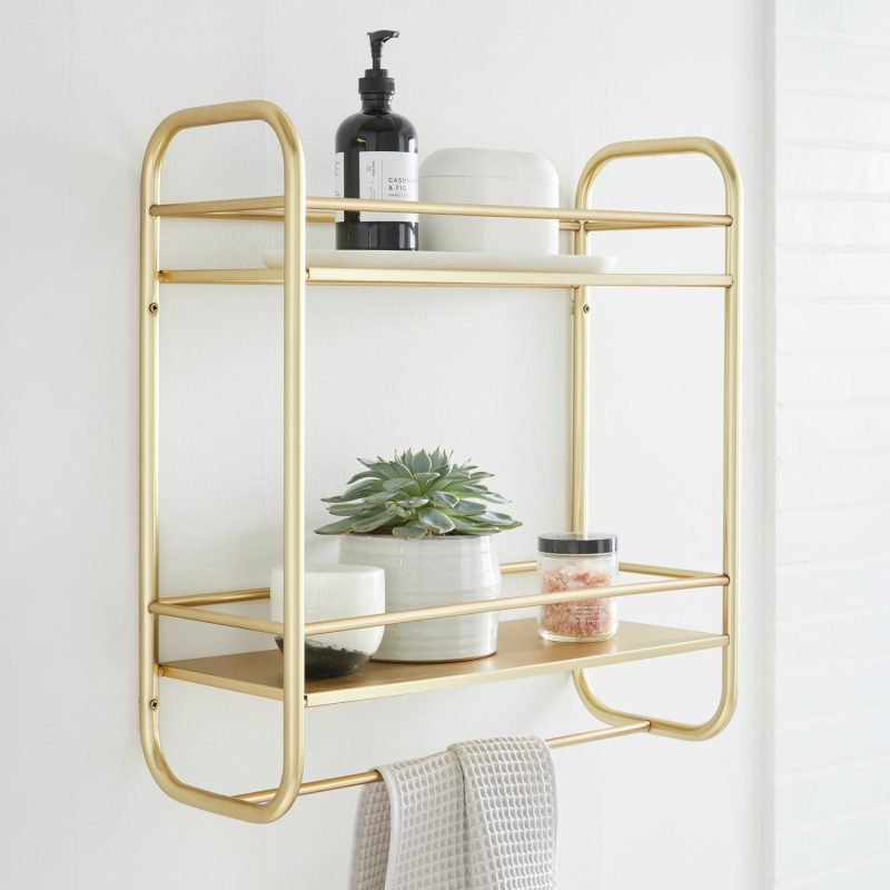 Wall Shelves |  Deco Curve Metal Wall Shelves Bathroom Organization Wall Shelves