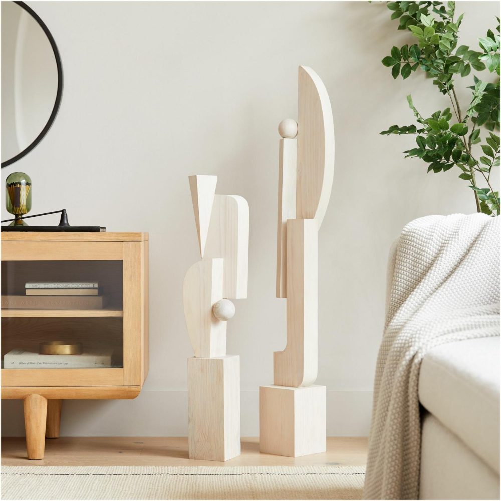 Decorative Objects |  Geometric Wood Floor Sculptures Decorative Objects Decorative Objects