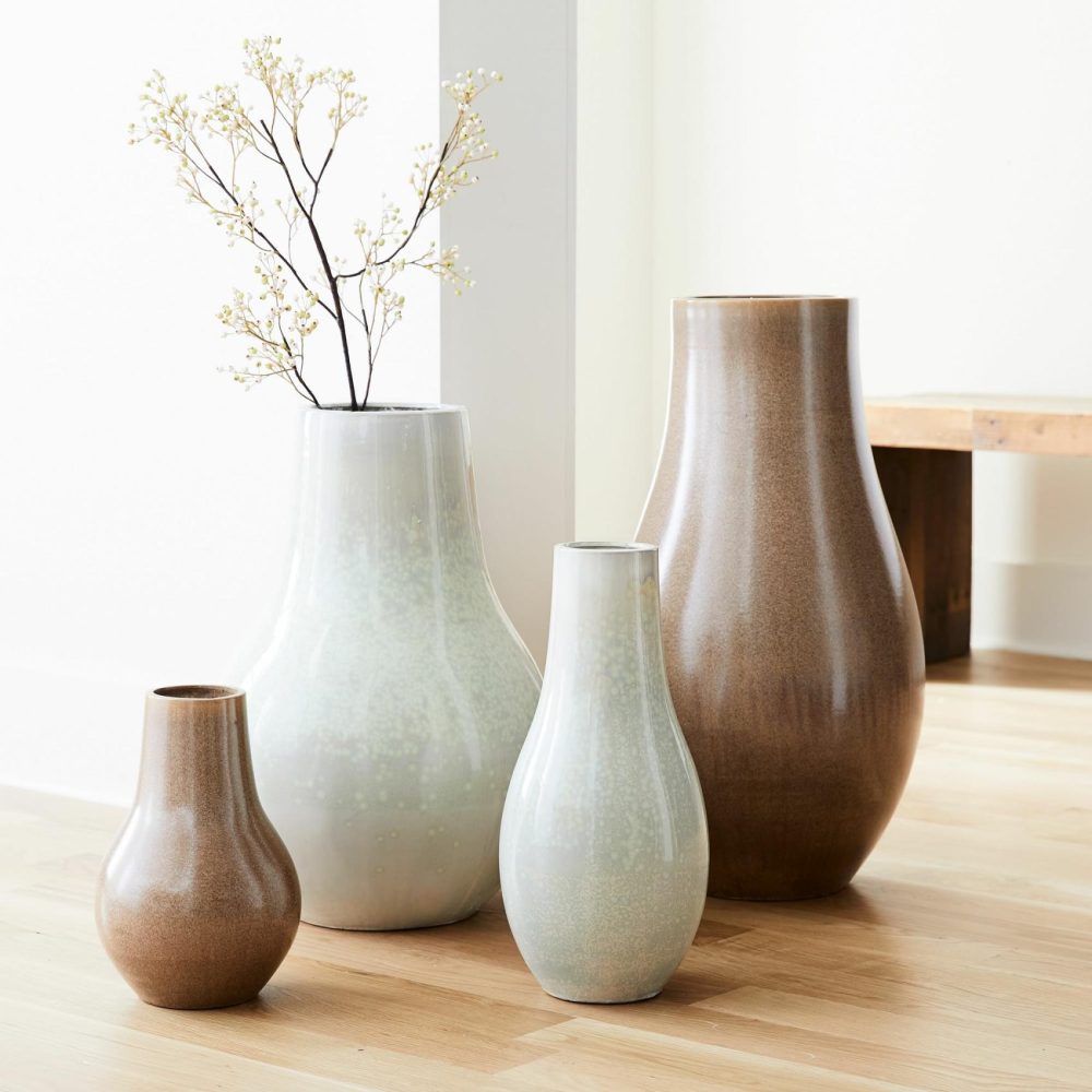 Vases |  Reactive Glaze Ceramic Floor Vases White Room Decor Vases