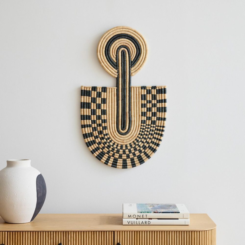 Dimensional Art |  Checkered Wall Mask – Black & Neutral Art Dimensional Art